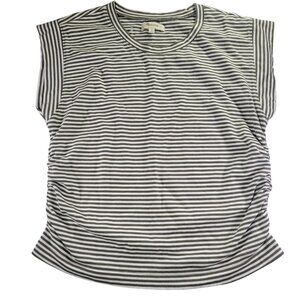 Madewell Sutro Muscle Striped Ruched Side Sleeveless Tank Top Size S